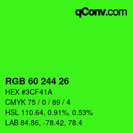 Color code: RGB 60 244 26 | qconv.com