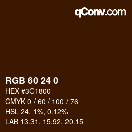 Color code: RGB 60 24 0 | qconv.com