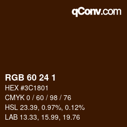 颜色代码: RGB 60 24 1 | qconv.com