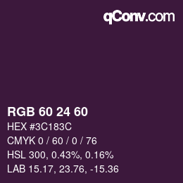 カラーコード: RGB 60 24 60 | qconv.com