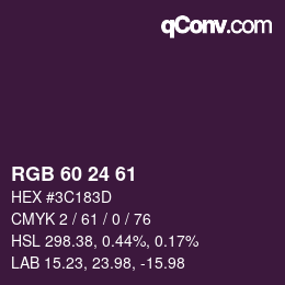 颜色代码: RGB 60 24 61 | qconv.com