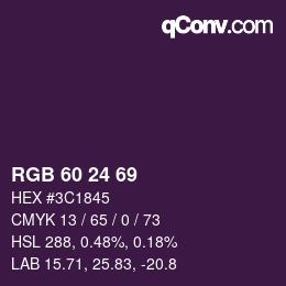 颜色代码: RGB 60 24 69 | qconv.com