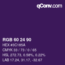カラーコード: RGB 60 24 90 | qconv.com