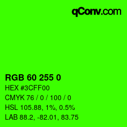 Color code: RGB 60 255 0 | qconv.com