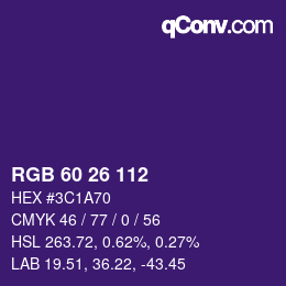 カラーコード: RGB 60 26 112 | qconv.com