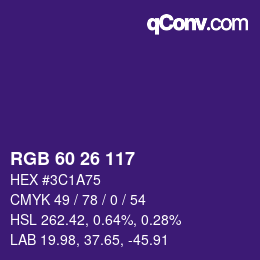 Código de color: RGB 60 26 117 | qconv.com