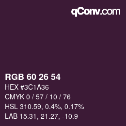 カラーコード: RGB 60 26 54 | qconv.com