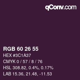 カラーコード: RGB 60 26 55 | qconv.com