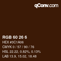 颜色代码: RGB 60 26 6 | qconv.com