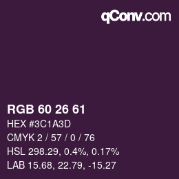 颜色代码: RGB 60 26 61 | qconv.com