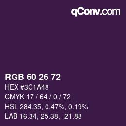 颜色代码: RGB 60 26 72 | qconv.com