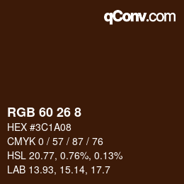 Farbcode: RGB 60 26 8 | qconv.com