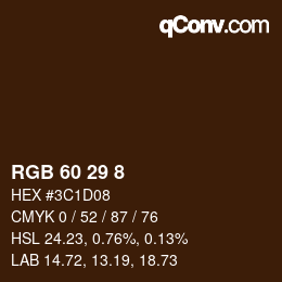 Color code: RGB 60 29 8 | qconv.com