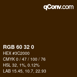 カラーコード: RGB 60 32 0 | qconv.com