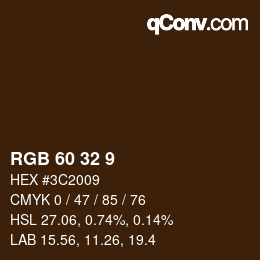 Color code: RGB 60 32 9 | qconv.com