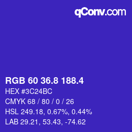 カラーコード: RGB 60 36.8 188.4 | qconv.com