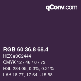 カラーコード: RGB 60 36.8 68.4 | qconv.com