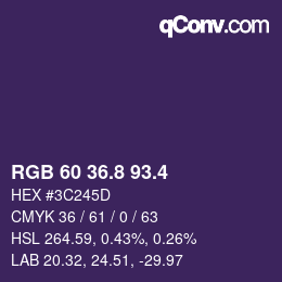 カラーコード: RGB 60 36.8 93.4 | qconv.com