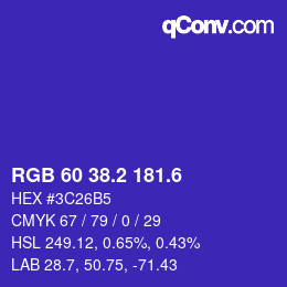 カラーコード: RGB 60 38.2 181.6 | qconv.com