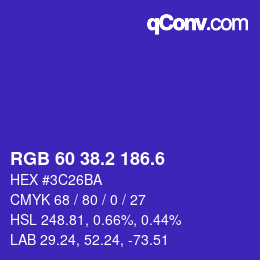 カラーコード: RGB 60 38.2 186.6 | qconv.com
