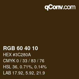 Color code: RGB 60 40 10 | qconv.com