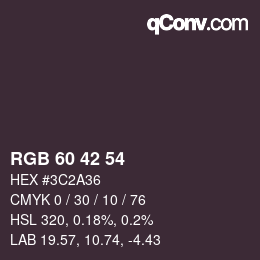 Farbcode: RGB 60 42 54 | qconv.com