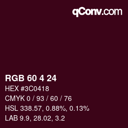 カラーコード: RGB 60 4 24 | qconv.com