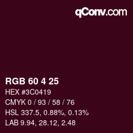 カラーコード: RGB 60 4 25 | qconv.com