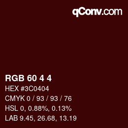 Color code: RGB 60 4 4 | qconv.com
