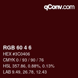 カラーコード: RGB 60 4 6 | qconv.com