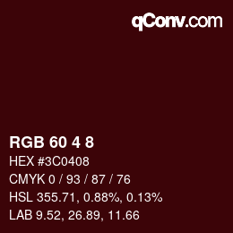 Farbcode: RGB 60 4 8 | qconv.com