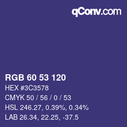 カラーコード: RGB 60 53 120 | qconv.com