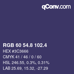 カラーコード: RGB 60 54.8 102.4 | qconv.com