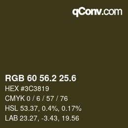 カラーコード: RGB 60 56.2 25.6 | qconv.com