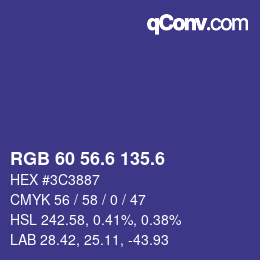 カラーコード: RGB 60 56.6 135.6 | qconv.com