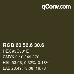 カラーコード: RGB 60 56.6 30.6 | qconv.com