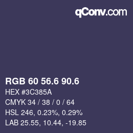カラーコード: RGB 60 56.6 90.6 | qconv.com