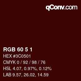 Color code: RGB 60 5 1 | qconv.com