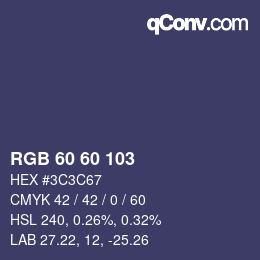 Farbcode: RGB 60 60 103 | qconv.com