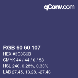カラーコード: RGB 60 60 107 | qconv.com