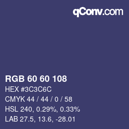 カラーコード: RGB 60 60 108 | qconv.com