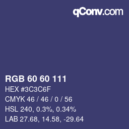 カラーコード: RGB 60 60 111 | qconv.com
