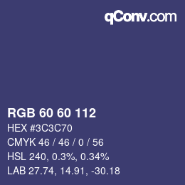 カラーコード: RGB 60 60 112 | qconv.com