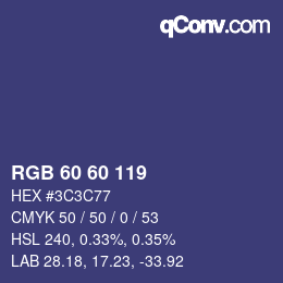 Farbcode: RGB 60 60 119 | qconv.com