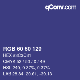 カラーコード: RGB 60 60 129 | qconv.com