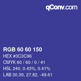 Farbcode: RGB 60 60 150 | qconv.com