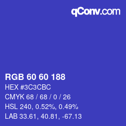 カラーコード: RGB 60 60 188 | qconv.com