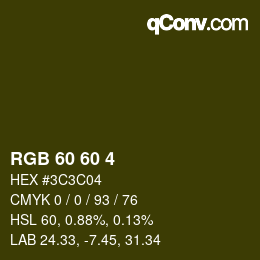 Farbcode: RGB 60 60 4 | qconv.com