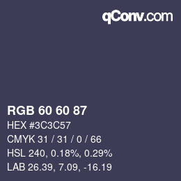 カラーコード: RGB 60 60 87 | qconv.com
