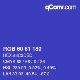 カラーコード: RGB 60 61 189 | qconv.com
